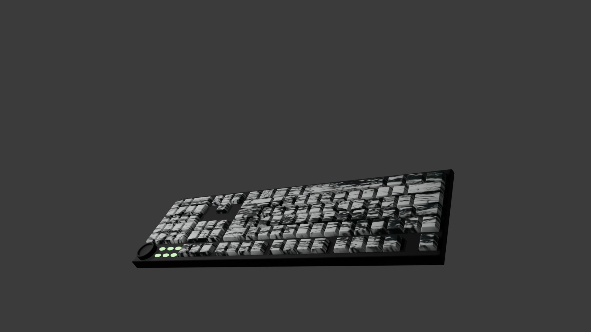 Black/White Marble Hydro Dipped PBT Keycaps - 60/65/75/80/96/100 - All Keyboard Layouts